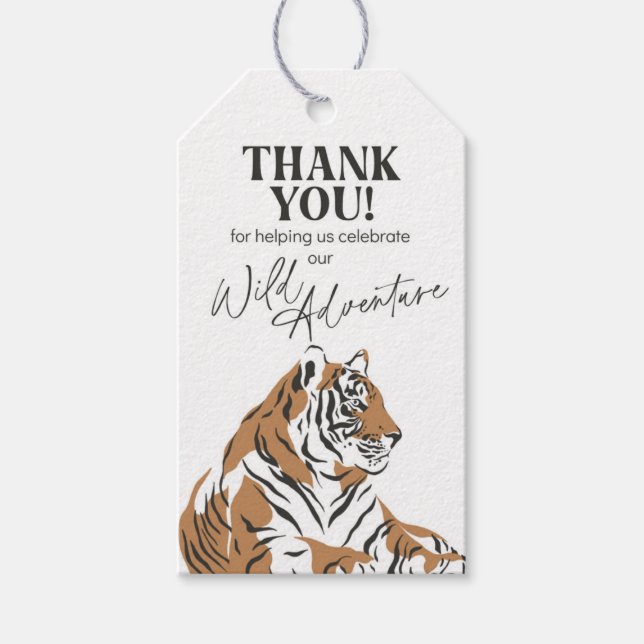 Etiqueta Para Presente etiqueta de presente de aniversário do tigre da se (Frente)