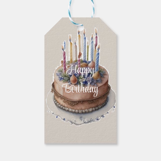 Etiqueta Para Presente Etiqueta de Presente de Aniversário Feliz (Verso)