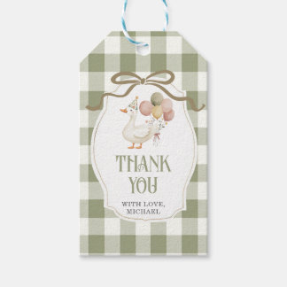 Etiqueta Para Presente Etiqueta de presente de aniversário Gingham Sage U