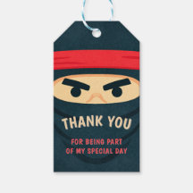 Etiqueta de Presente de Aniversário Ninja Warrior