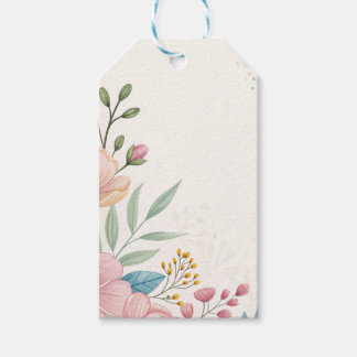 Etiqueta Para Presente Etiqueta de Presente de Aquarela Floral Pastel com