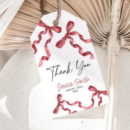 Etiqueta Para Presente Etiqueta de presente de arco de Borgonha de agrade