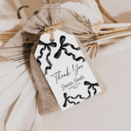 Etiqueta Para Presente Etiqueta de presente de arco preto Obrigado