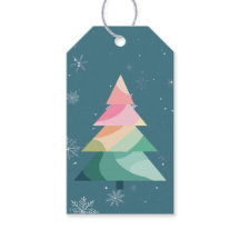 Etiqueta de Presente de Árvore de Natal Ondulada M