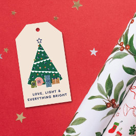 Etiqueta Para Presente Etiqueta de Presente de Árvore de Natal Vintage Re