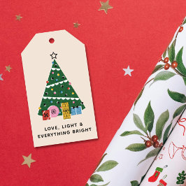 Etiqueta Para Presente Etiqueta de Presente de Árvore de Natal Vintage Re
