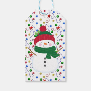 Etiqueta Para Presente Etiqueta de Presente de Boneco de Neve Feliz