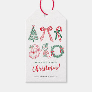 Etiqueta Para Presente Etiqueta de Presente de Caligrafia de Natal Minima