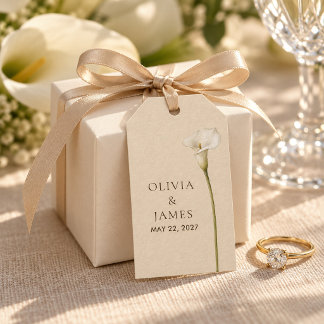 Etiqueta Para Presente Etiqueta de Presente de Casamento com Lírio Calla