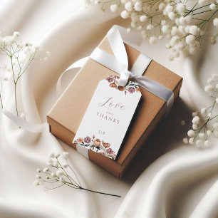 Etiqueta Para Presente Etiqueta de Presente de Casamento Floral Puro-Rosa