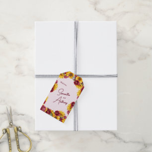 Etiqueta Para Presente Etiqueta de Presente de Casamento Magenta e Amarel