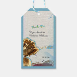 Etiqueta Para Presente Etiqueta de presente de casamento Rust Brown Blue 