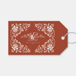 Etiqueta Para Presente Etiqueta de Presente de Casamento Sunset Rust Shab