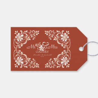 Etiqueta Para Presente Etiqueta de Presente de Casamento Sunset Rust Shab