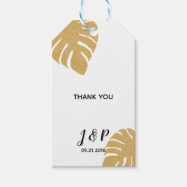 Etiqueta Para Presente Etiqueta de presente de casamento tropical dourado