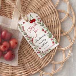 Etiqueta Para Presente Etiqueta de presente de chá de bebê cereja