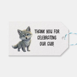 Etiqueta Para Presente Etiqueta de presente de chá de bebê Lobo Obrigado