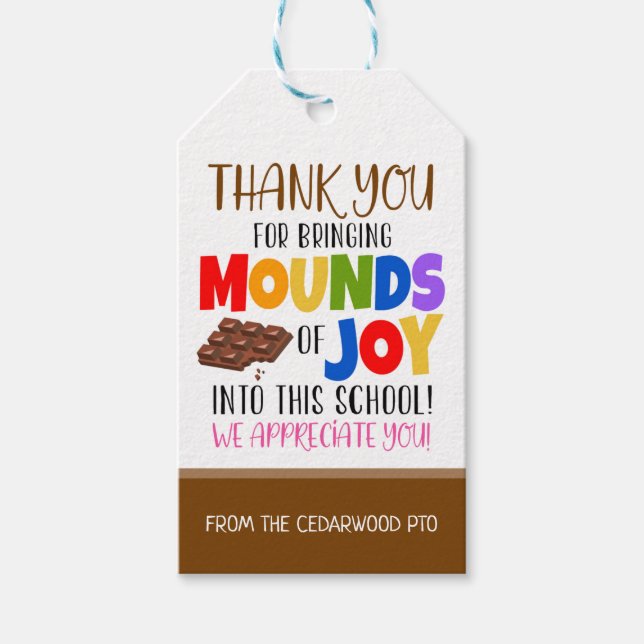 Etiqueta Para Presente Etiqueta de presente de chocolate doce (Frente)