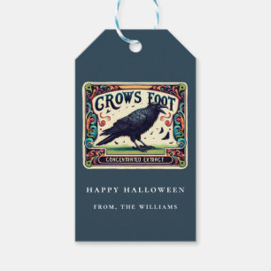 Etiqueta Para Presente Etiqueta de Presente de Corvo Preto de Halloween P