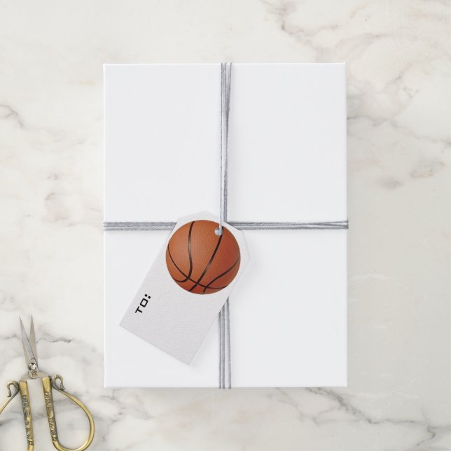 Etiqueta Para Presente Etiqueta de presente de Design de basquete (Com cordão)