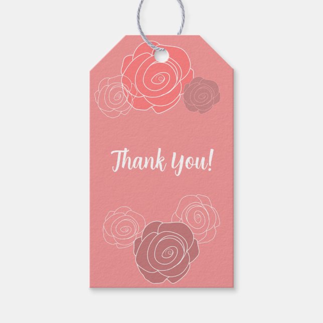 Etiqueta Para Presente Etiqueta de presente de festa de aniversário Rosa  (Frente)