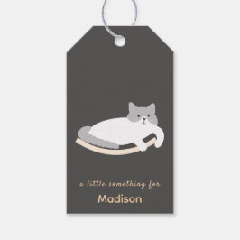 Etiqueta Para Presente Etiqueta de Presente de Gato Fofo com Design de Mo