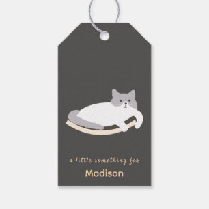 Etiqueta Para Presente Etiqueta de Presente de Gato Fofo com Design de Mo