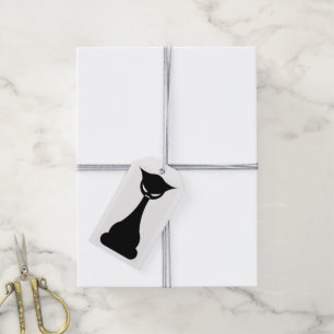 Etiqueta Para Presente Etiqueta de presente de gato preto gótico
