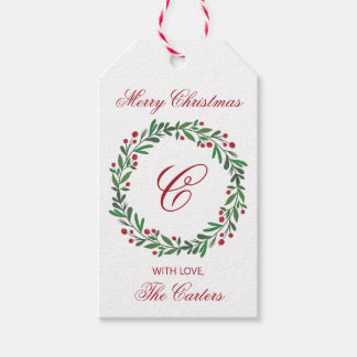 Etiqueta Para Presente Etiqueta de Presente de Grinalda de Natal