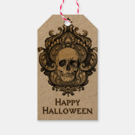 Etiqueta Para Presente Etiqueta de Presente de Halloween do Caveira Gótic