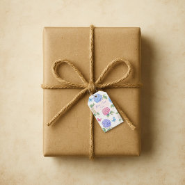 Etiqueta Para Presente Etiqueta de Presente de Hortênsia em Aquarela Pers