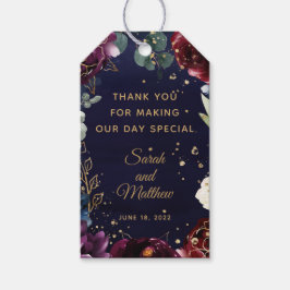 Etiqueta Para Presente Etiqueta de Presente de Marinho Burgundy