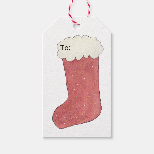 Etiqueta Para Presente Etiqueta de Presente de Meia de Natal (Frente)