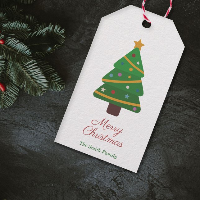 Etiqueta Para Presente Etiqueta de Presente de Natal (Christmas Tree Gift Tag)