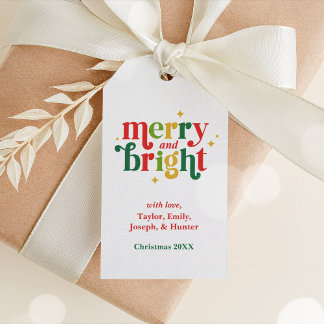Etiqueta Para Presente Etiqueta de Presente de Natal Alegre e Brilhante p