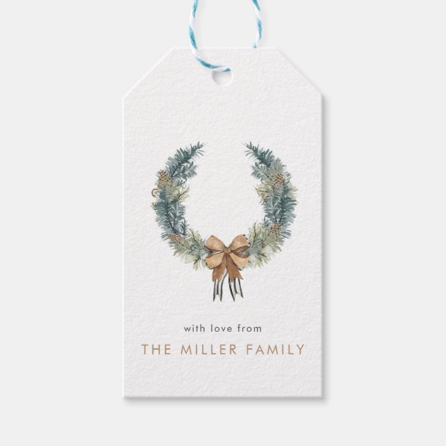 Etiqueta Para Presente Etiqueta de Presente de Natal Boho Minimalista (Frente)