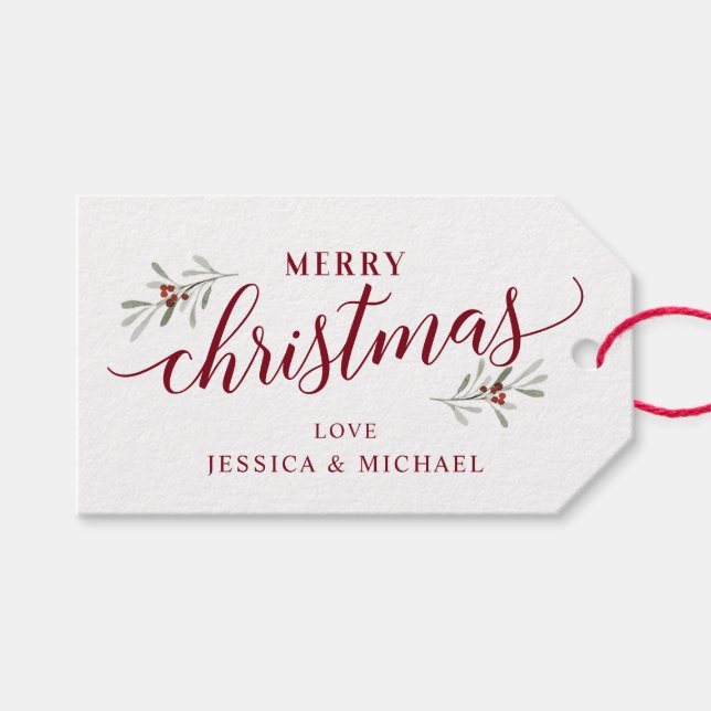 Etiqueta Para Presente Etiqueta de presente de Natal | Caligrafia e Ivy (Frente (horizontal))