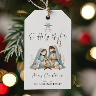 Etiqueta Para Presente Etiqueta de Presente de Natal Cena de Natividade