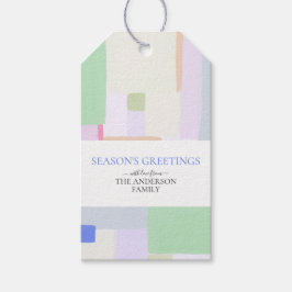 Etiqueta Para Presente Etiqueta de Presente de Natal com Arte Abstrata