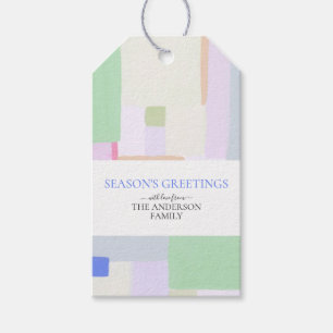 Etiqueta Para Presente Etiqueta de Presente de Natal com Arte Abstrata