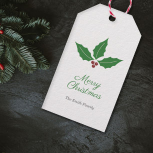 Etiqueta Para Presente Etiqueta de Presente de Natal com Azevinho