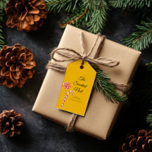 Etiqueta de Presente de Natal com Cana-de-Açúcar |