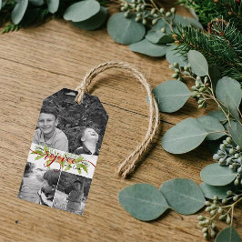 Etiqueta Para Presente Etiqueta de Presente de Natal com Colagem de Fotos