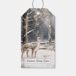Etiqueta Para Presente Etiqueta de Presente de Natal com Neve de Inverno 