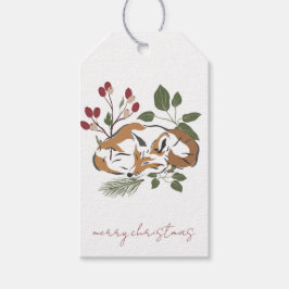 Etiqueta Para Presente Etiqueta de Presente de Natal com Raposa Adormecid