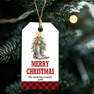 Etiqueta Para Presente Etiqueta de presente de Natal country com ferradur