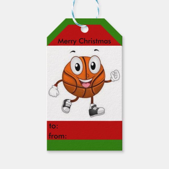 Etiqueta Para Presente Etiqueta de presente de Natal de basquete (Frente)