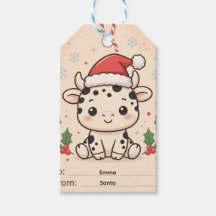 Etiqueta de Presente de Natal de Bezerro