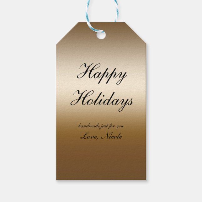 Etiqueta Para Presente Etiqueta de presente de Natal de Férias Metálico D (Frente)