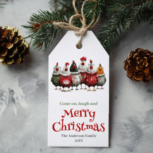 Etiqueta Para Presente Etiqueta de Presente de Natal de Frangos Excêntric